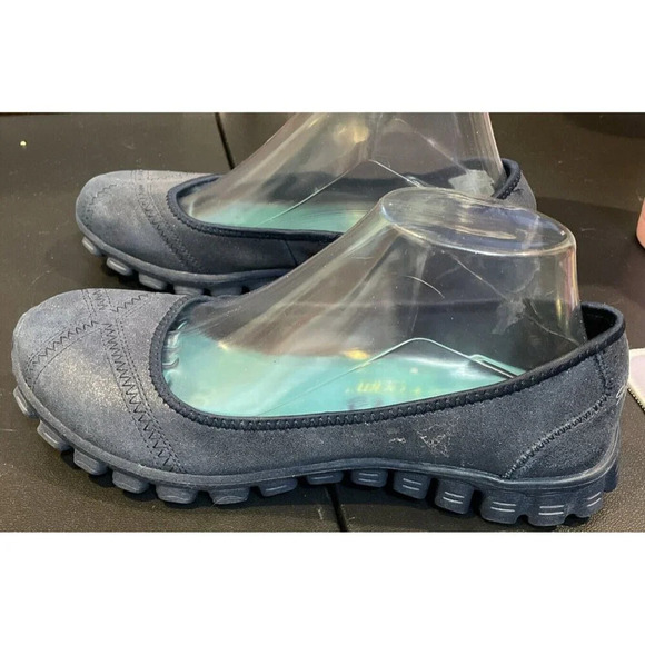 Skechers Memory Foam Navy Blue Slip Ons Flats Women’s Size 8.5 Comfort 22696 - Picture 2 of 7